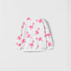 ZR All Over Swan Print White Light Fleece Sweatshirt 13740