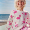 ZR All Over Swan Print White Light Fleece Sweatshirt 13740