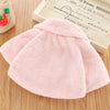 Strawberry Aplic Soft Fur Light Peach Snow Cape Shawl 12242