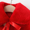 Strawberry Applic Soft Fur Red Snow Cape Shawl 12243