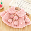 Pearl Button Soft Fur Tea Pink Snow Cape Shawl 12246