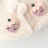 Strawberry Applic Soft Fur White Snow Cape Shawl 12247