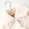 Strawberry Applic Soft Fur White Snow Cape Shawl 12247