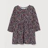 HM All Over Little Pink Flowers Black Full Sleeves Frock 12252