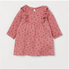 HM All Over Little Hearts Print Pink Full Sleeves Frock 12256