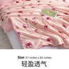 FBT Strawberry Print Double Layer Pink Fabric Blanket 12292