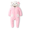 MKS Light Pink Kitty Style Quilted Fur Romper With Cap 12359