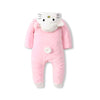 MKS Light Pink Kitty Style Quilted Fur Romper With Cap 12359