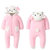 MKS Light Pink Kitty Style Quilted Fur Romper With Cap 12359