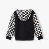 5.10.15 Black & White Box Check Black Fleece Zipper Hoodie TrackSuit 14677