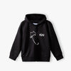 5.10.15 Miau Cat Black Sided Pocket Terry Zipper Hoodie 14569