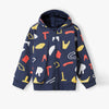 LS Alphabets Print Blue Terry Zipper Hoodie 12371