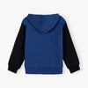 LS Color Block Front Pocket Blue Terry Hoodie 12373