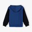 LS Color Block Front Pocket Blue Terry Hoodie 12373