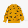 5.10.15 Jungle Animals Print Dark Yellow Terry Mock Neck Zipper 12387