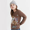 IFNTY Kids Deer & Squirrles Applic Brown Fleece Sweatshirt 13608
