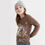 IFNTY Kids Deer & Squirrles Applic Brown Fleece Sweatshirt 13608