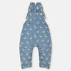 PR Embroided Flower Denim Dungaree With White Shirt 2 Piece Set 11780