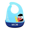 JYR Mom Print Sky Blue With Navy Silicon Pocket Bib 12448