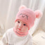 KBB Bear Ears Style Pink Warm Cap With Neck & Face Cover 12474