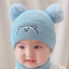KBB Bear Ears Style Mid Blue Warm Cap With Neck & Face Cover 12477