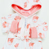 CRT Pink Owl Print Terry Hooded Bathrobe 12512