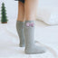 BBW Polka Dots Bow Style Grey Long Socks 12534