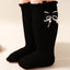 BBW Hanging Bow Black Long Socks 12536