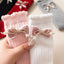 BBW Hanging Bow White Long Socks 12540
