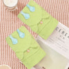 CN Hidden Cat Face Covered Pale Green Rabbit Fur Warm Gloves 12543