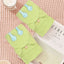 CN Hidden Cat Face Covered Pale Green Rabbit Fur Warm Gloves 12543