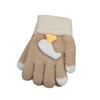 GGX Rabbit Wool Warm Extra Soft Whale Design Brown Gloves 12550