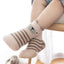 CN Brown Stripes Silicon Bottom Socks Shoes 12563