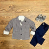 KK Red & Blue Flannel Check 4 Pieces Suiting Set 12589