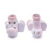 AFR I Love MOM DAD Pink & White 2 Pairs Rattle Socks Box 12644