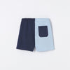 LFT Embossed Sonic Print Double Color Blue Terry Shorts 12666