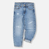 NME IT Ribbed & Loose Mid Blue Denim Pant 12698