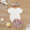 CN Baby Sister Floral Print With Floral Shorts & Head Band 3 Piece Set 11639