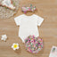 CN Baby Sister Floral Print With Floral Shorts & Head Band 3 Piece Set 11639