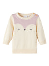NME IT Embroided Face Cream Sweater 10888