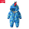 C Dino Style Fur Warm Blue Snow Suit 11866
