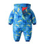 C Dino Style Fur Warm Blue Snow Suit 11866