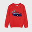 SNSY Sequin Car Racing Team Red Sweater 10875