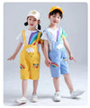 CN Rainbow Print Mustard Dungaree With T-Shirt 2 Piece Set 11634