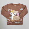 IFNTY Kids Deer & Squirrles Applic Brown Fleece Sweatshirt 13608