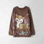IFNTY Kids Deer & Squirrles Applic Brown Fleece Sweatshirt 13608