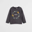 MG Cherie Pom Pom Print Dark Grey Terry Sweatshirt 12234