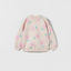 ZR All Over Flower Print T-Pink Light Fleece Sweatshirt 13735