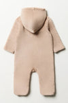 AKMS Applic Elephant Warm Fluffy Furr Fleece Brown Romper 13334