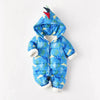 C Dino Style Fur Warm Blue Snow Suit 11866